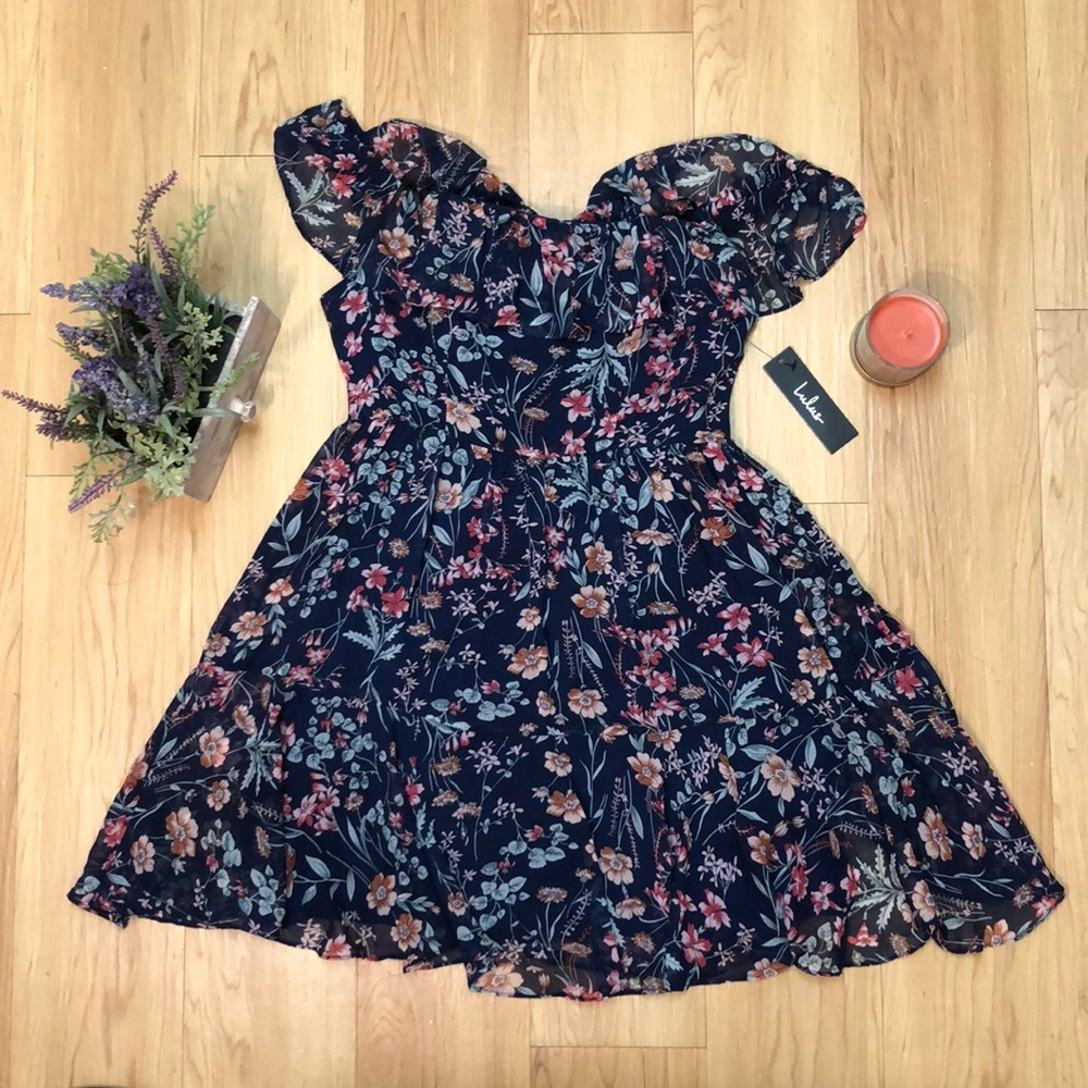 Lulus Off the Shoulder Floral dress